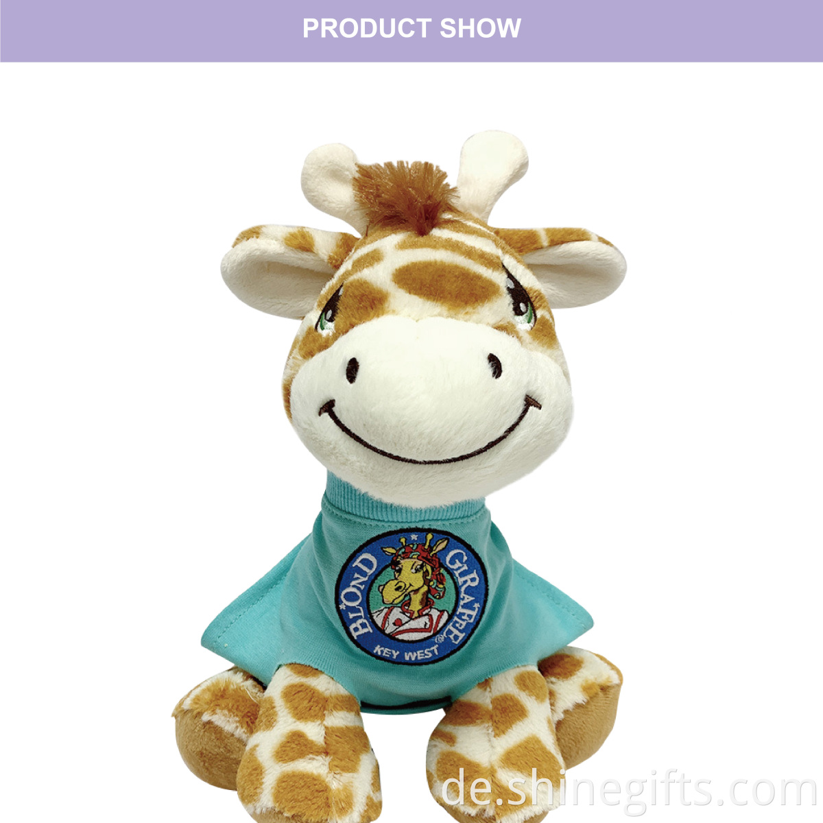 Amazon Oem/odm New Product Wholesale Price Custom Cute Decorative Animals Plush Toy 6 Inch Sparkle Eyes Comfies Sitting Giraffe